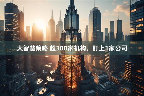 大智慧策略 超300家机构，盯上1家公司