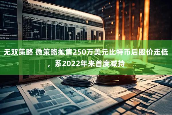 无双策略 微策略抛售250万美元比特币后股价走低，系2022年来首度减持